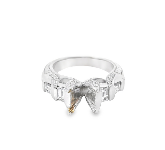 18K Whtie Gold And 0.81 CTW Diamond Semi-Mount Engagement Ring