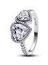 Pandora Sparkling Halo Hearts Ring Size 7.5