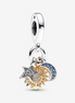 Pandora Moments Two-Tone Celestial Triple Dangle Charm