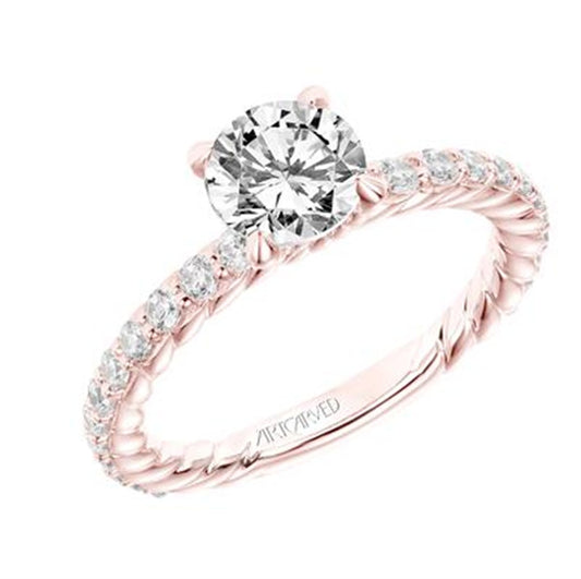 Artcarved 18K Rose Gold Diamond Semi-mount Ring