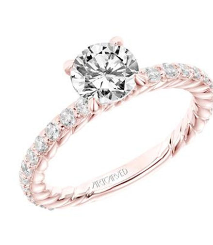 Artcarved 18K Rose Gold Diamond Semi-mount Ring
