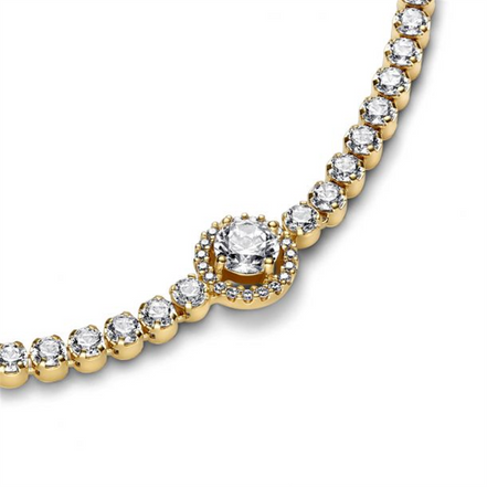 Pandora Sparkling Halo Tennis Bracelet Size 16