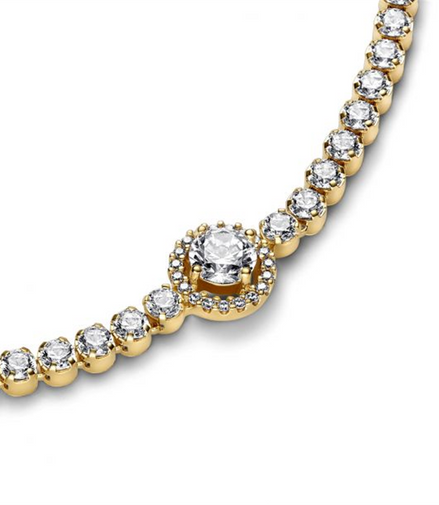 Pandora Sparkling Halo Tennis Bracelet Size 16