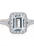A.JAFFE Emerald Cut Halo Engagement Ring with Milgrain Edge