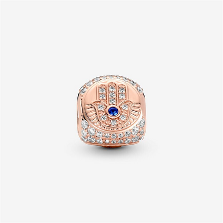 Pandora Moments Hamsa, All-seeing Eye & Feather Three-sided Charm