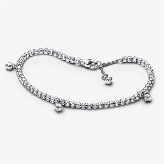 Pandora Timeless Sparkling Drops Tennis Bracelet Size 16