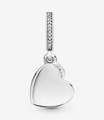 Pandora Moments Forever Friends Heart Silver Dangle Charm