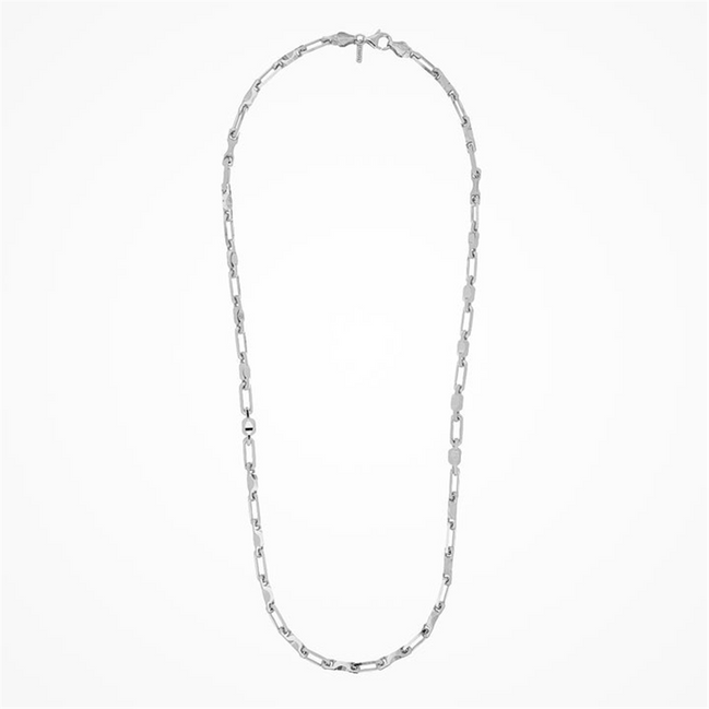 Desmos Mens Rhodium Plated Max Necklace 22"