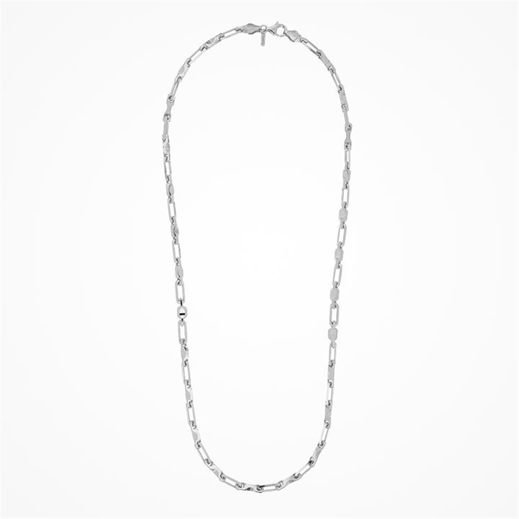 Desmos Mens Rhodium Plated Max Necklace 22