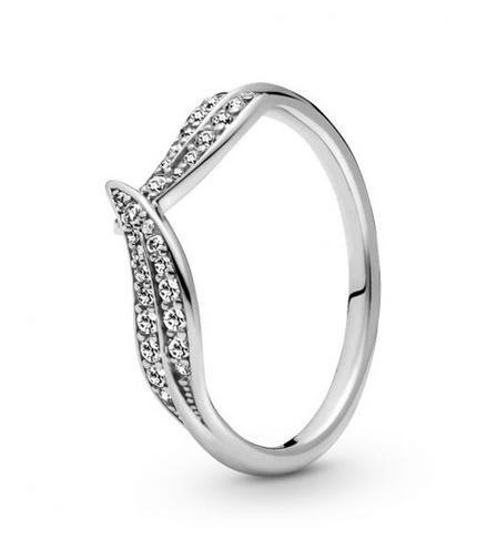 Pandora Timeless Sparkling Leaves Ring Size 6
