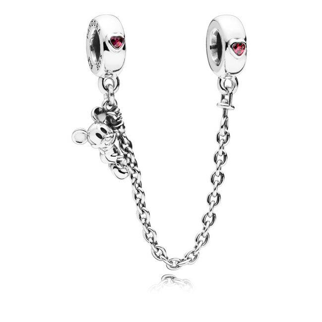 Pandora Disney Climbing Mickey Mouse Safety Chain Charm