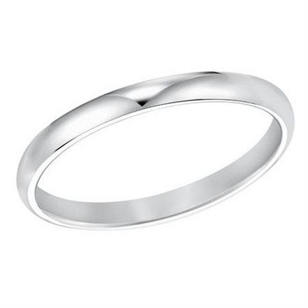 Goldman 14K White Gold Low Dome Comfort Fit Band Size 10