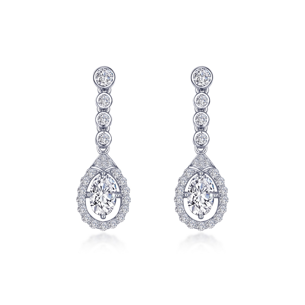 Lafonn 1.46 CTW Simulated Diamond Oval Halo Drop Earrings