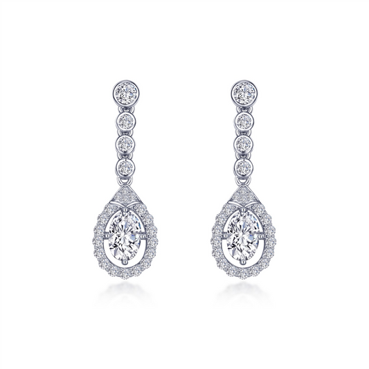 Lafonn 1.46 CTW Simulated Diamond Oval Halo Drop Earrings