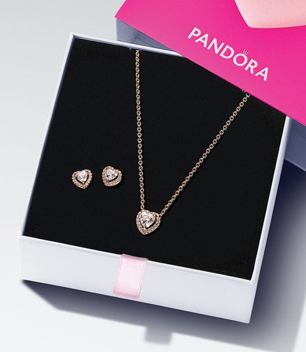 Pandora Timeless Sparkling Elevated Heart Jewelry Gift Set