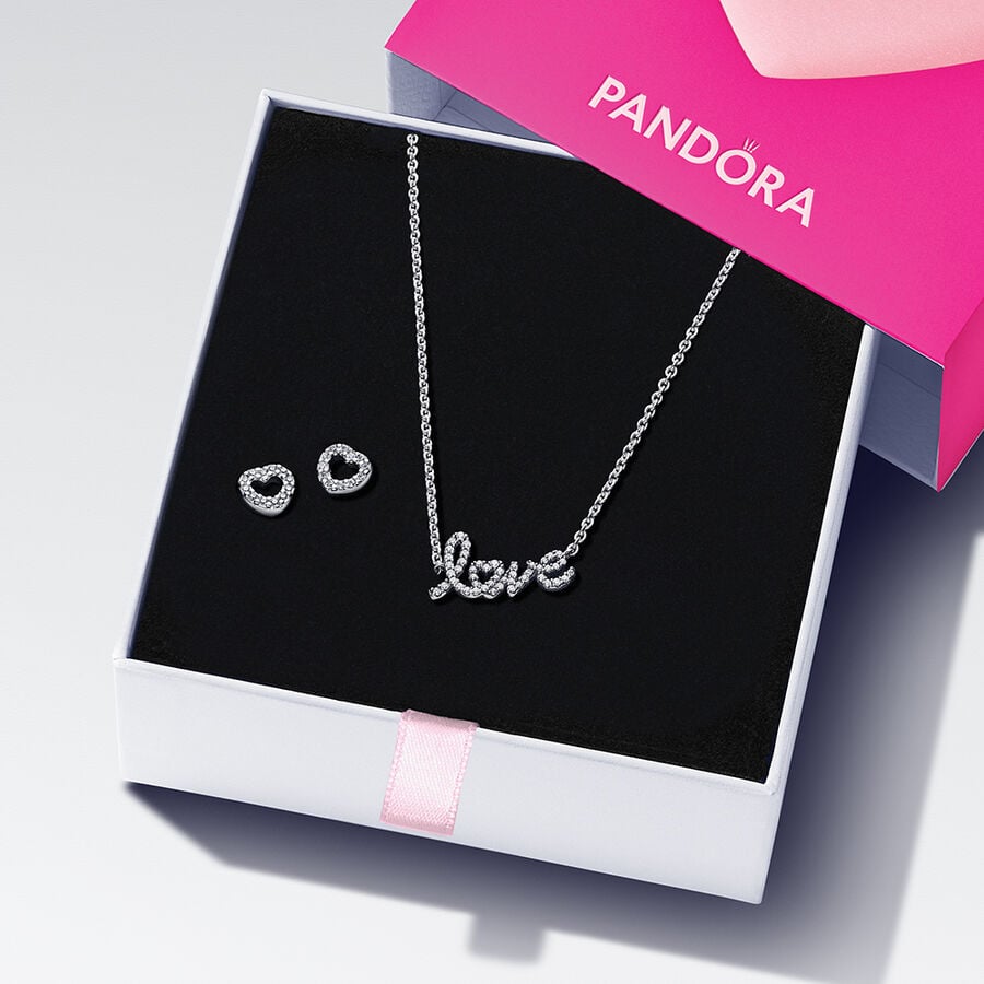 Pandora Moments Handwritten Love Jewelry Gift Set