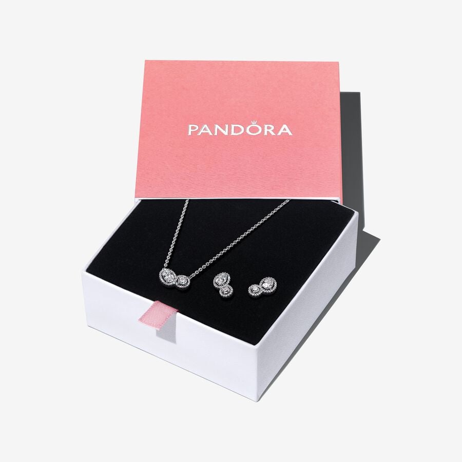 Pandora Timeless Double Halo Jewelry Gift Set