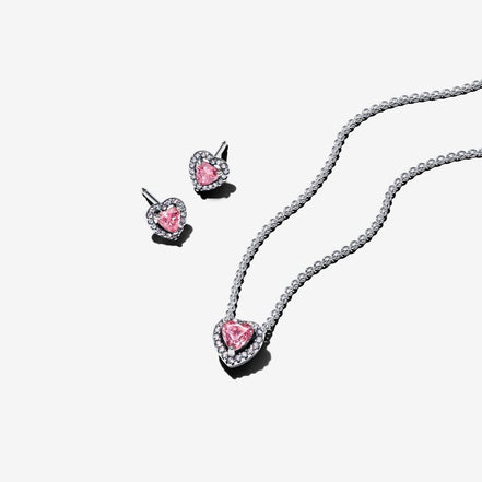 Pandora Timeless Pink Elevated Heart Jewelry Gift Set