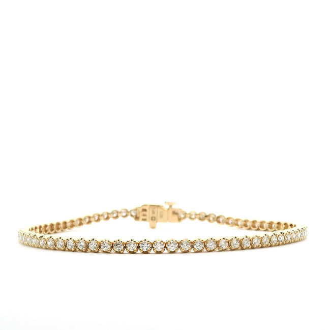 14K Yellow Gold Diamond Tennis Bracelet