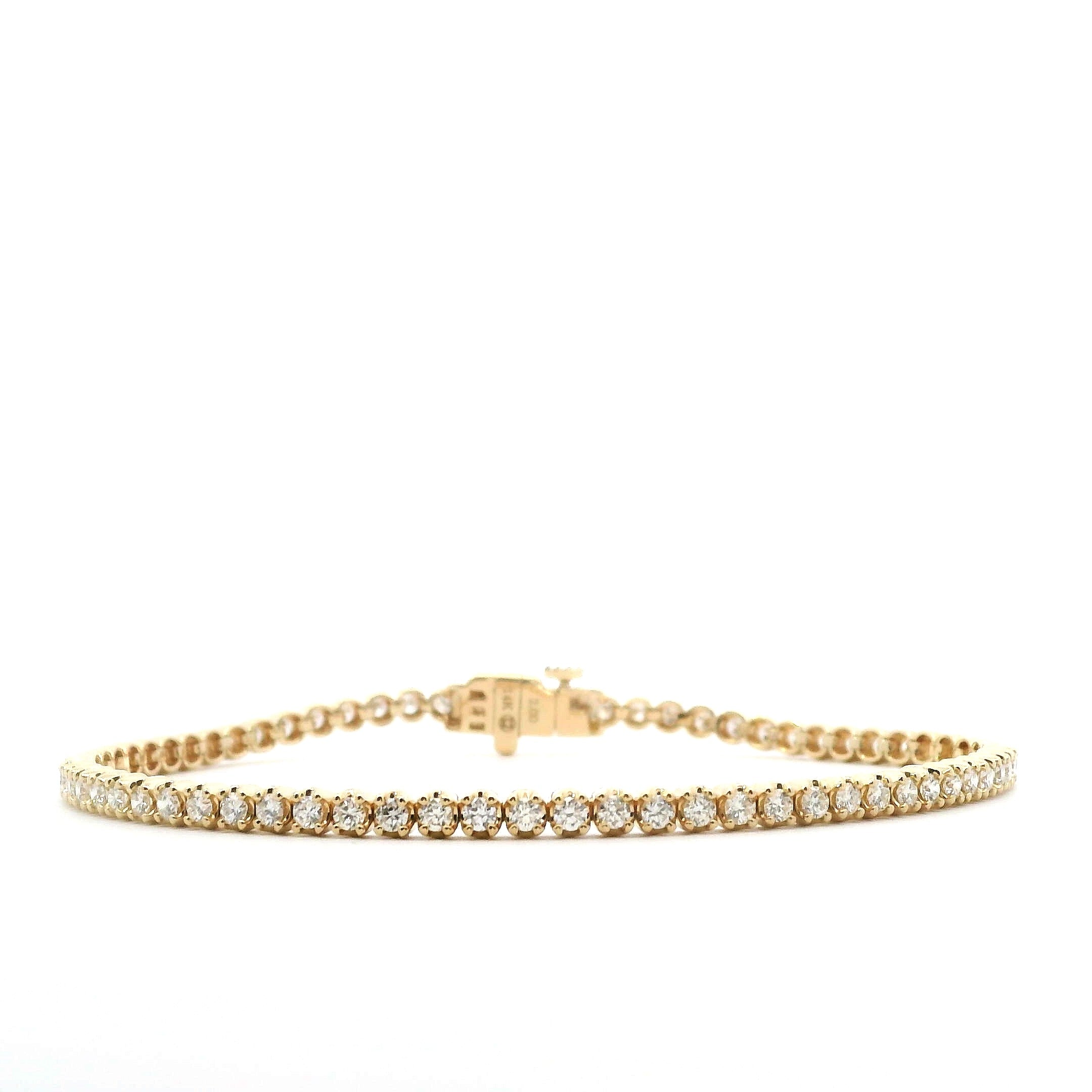 14K Yellow Gold Diamond Tennis Bracelet