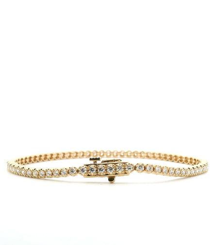 14K Yellow Gold Diamond Tennis Bracelet