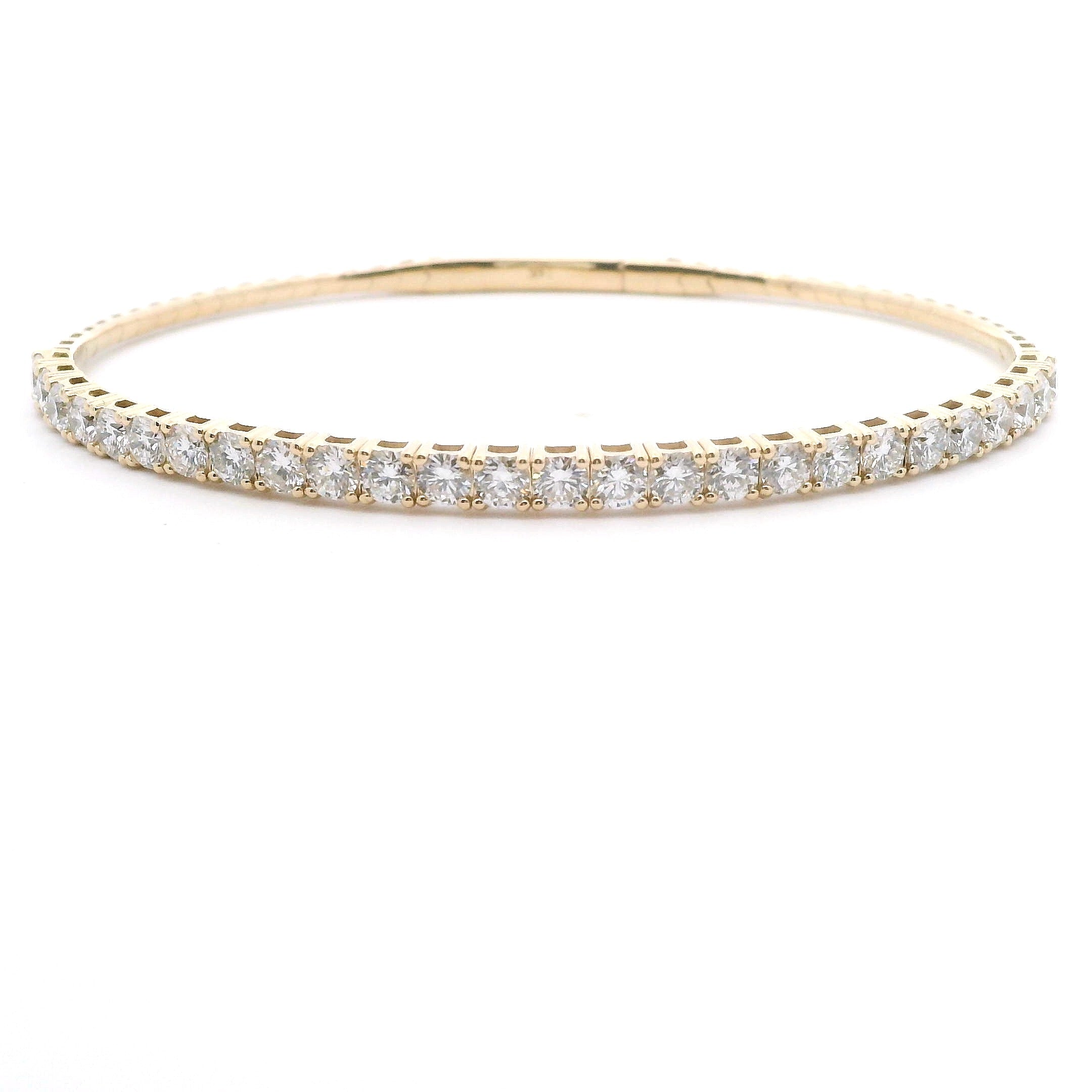 14K Yellow Gold 3 CTW Lab Grown Diamond Flexi Bangle Bracelet