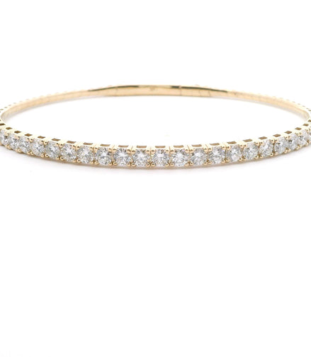 14K Yellow Gold 3 CTW Lab Grown Diamond Flexi Bangle Bracelet