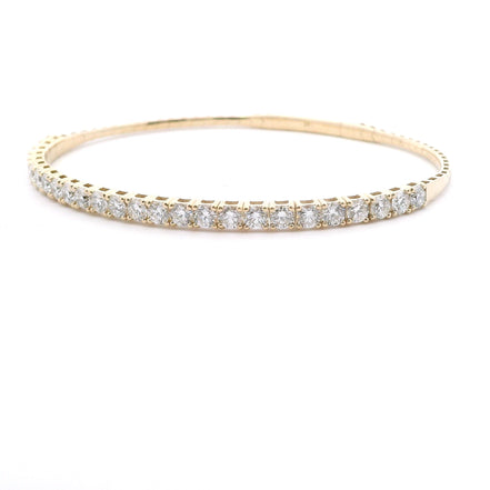 14K Yellow Gold 3 CTW Lab Grown Diamond Flexi Bangle Bracelet