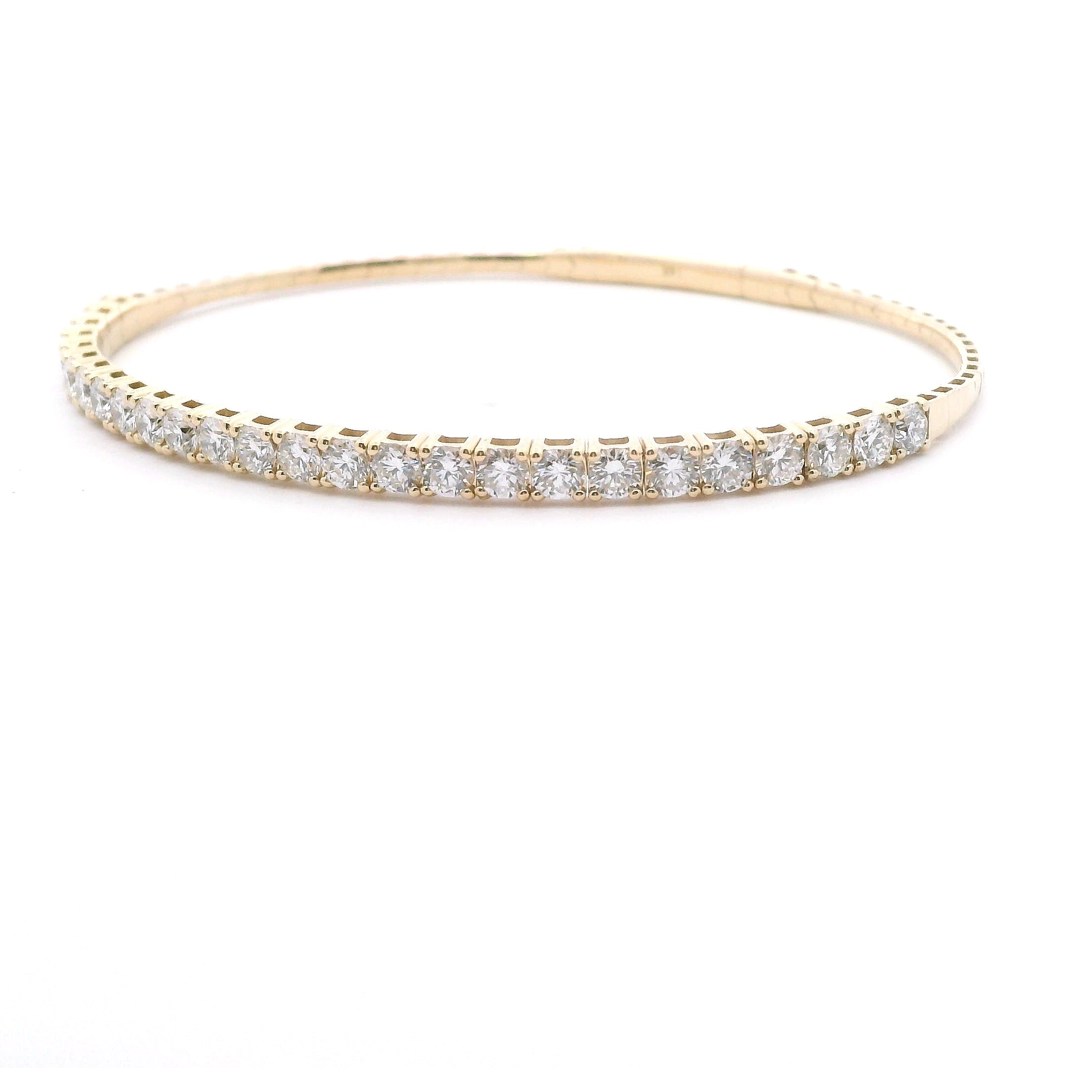 14K Yellow Gold 3 CTW Lab Grown Diamond Flexi Bangle Bracelet