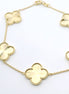 14K Yellow Gold Stationary Clover Fashion Bracelet