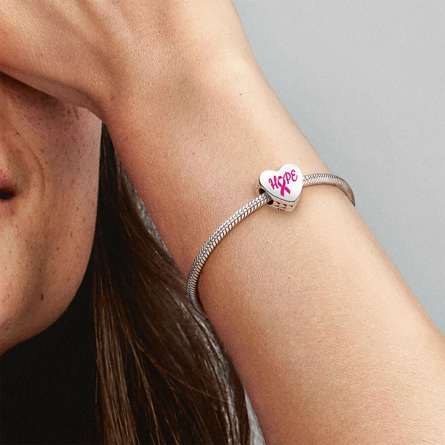 Pandora Moments Silver Hope Pink Ribbon Charm