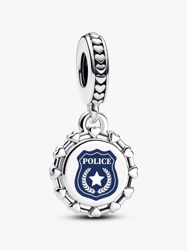 Pandora Moments Silver Engravable Police Badge Dangle Charm