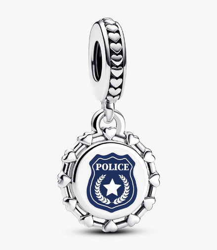 Pandora Moments Silver Engravable Police Badge Dangle Charm