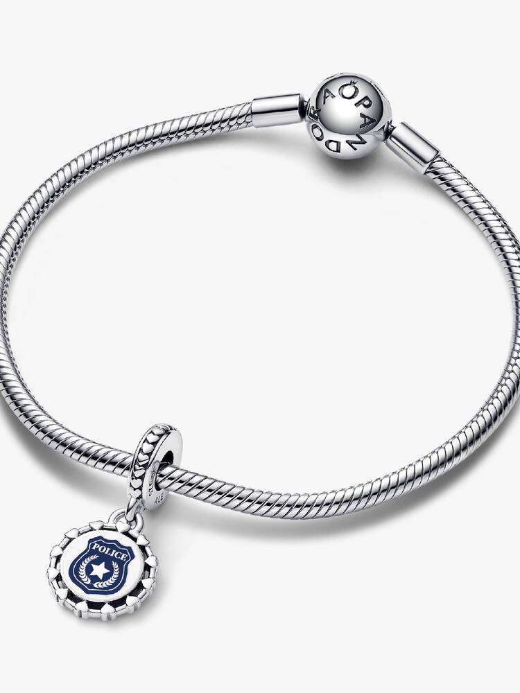 Pandora Moments Silver Engravable Police Badge Dangle Charm