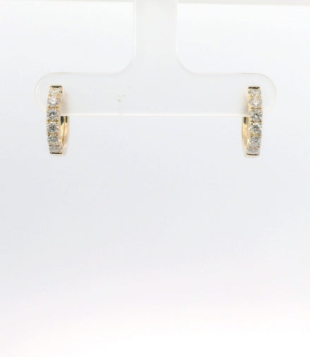 14K Yellow Gold and 0.47 CTW Diamond Huggie Hoop Earrings