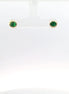14K Yellow Gold Emerald Bezel Set East/West Oval Shaped Stud Earrings