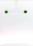 14K Yellow Gold Emerald Bezel Set East/West Oval Shaped Stud Earrings