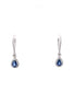 14K White Gold Sapphire and Diamond Dangle Earrings