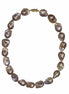 14K Yellow Gold "AAA"  Pink/Purple Baroque Pearl Necklace