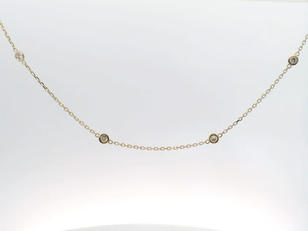 14K Yellow Gold 0.73 CTW Diamond Bezel Set Stationary Necklace