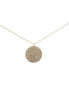 14K Yellow Gold Round Cluster Diamond Necklace