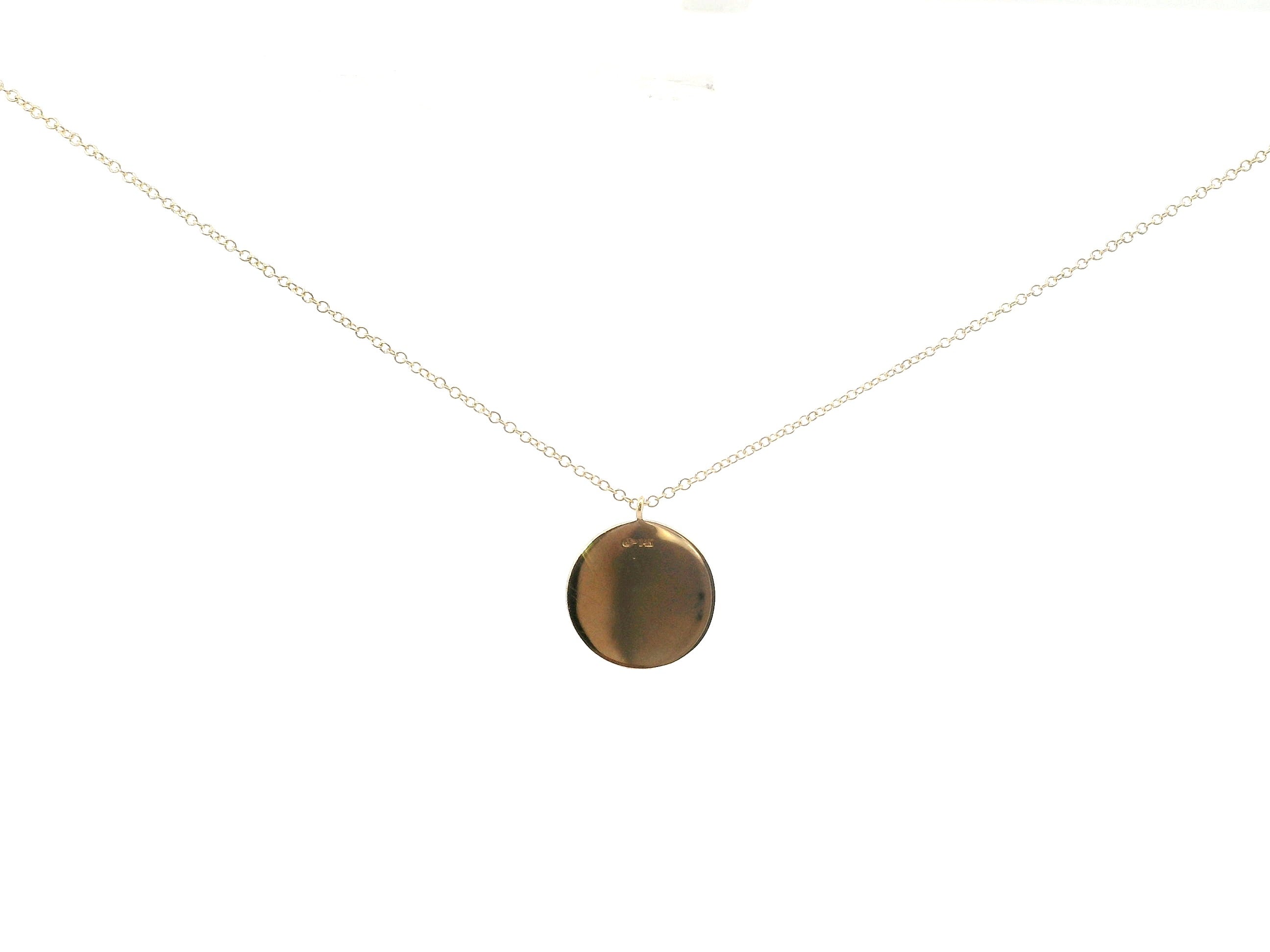 14K Yellow Gold Round Cluster Diamond Necklace