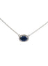 18K White Gold Sapphire East/West Diamond Pendant Necklace