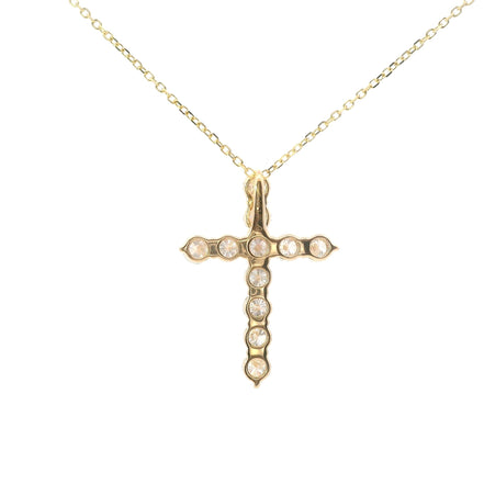 14K Yellow Gold 1 CTW Lab Grown Diamond Cross Pendant Necklace