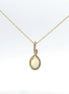 14K Yellow Gold Diamond And Ethiopian Opal Oval Pendant Necklace