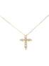 14K Yellow Gold Diamond Cross Pendant Necklace