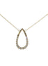 14K Yellow Gold Diamond And Teardrop Polished Fashion Pendant Necklace