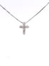 14K White Gold .12CTW Diamond Cross Necklace