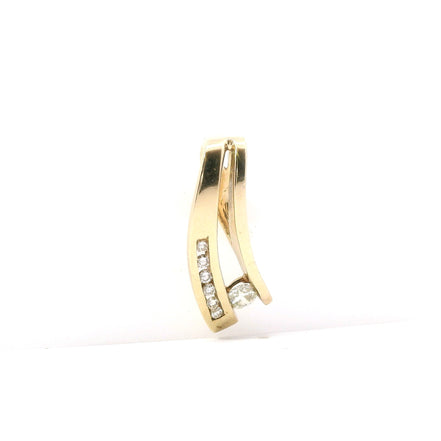 14K Yellow Gold And Diamond Slider Pendant