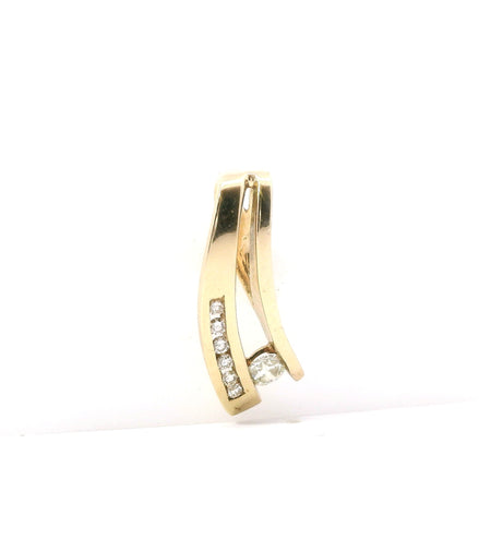 14K Yellow Gold And Diamond Slider Pendant